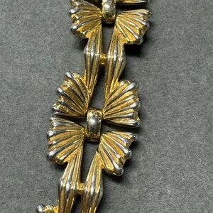 Gold-Tone Women's Statement Bracelet - Elegant Butterfly Link Design